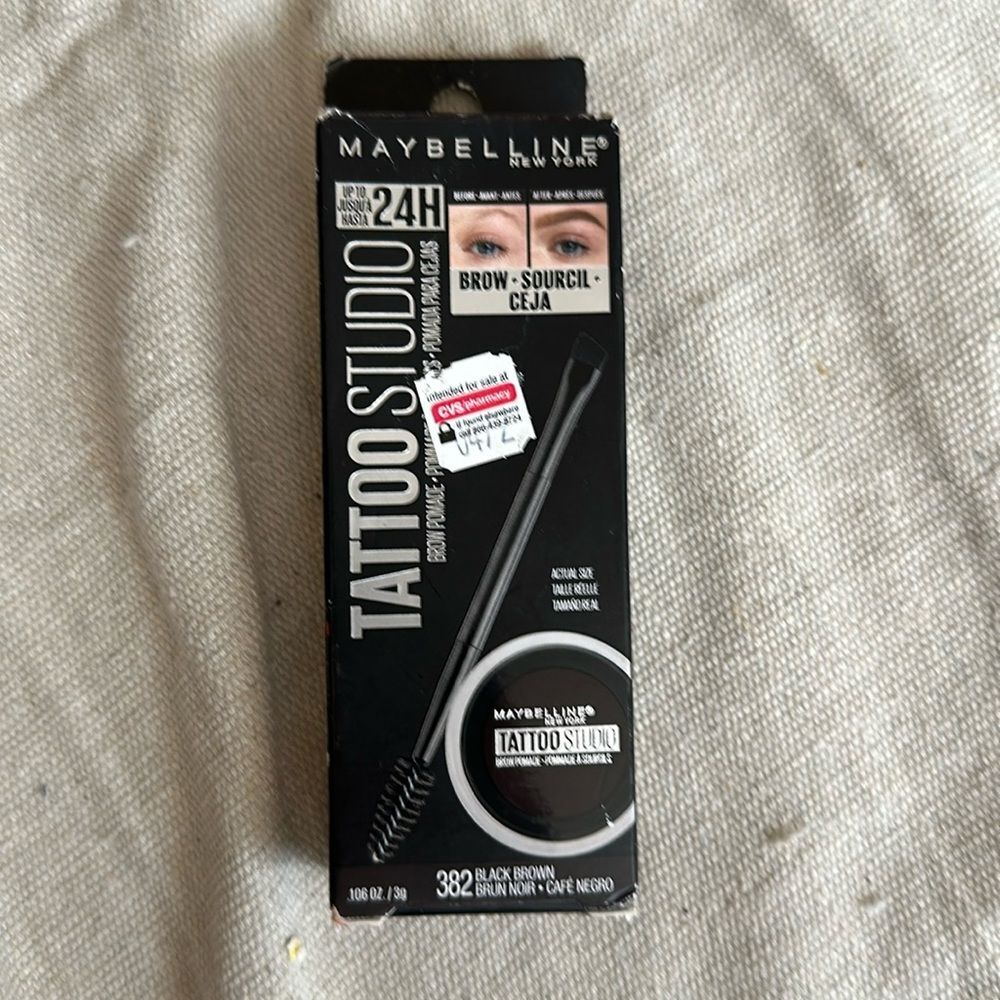 Maybelline NY Tattoo Studio Brow Kit Black/Brown Longwear Makeup